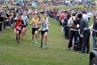 j. Boswell (Hampshire) leads eventual winner Markim Lonsdale (North East) the Under-13 Boys race, McCain Inter Counties Cross Country, Cofton Park, Birmingham.